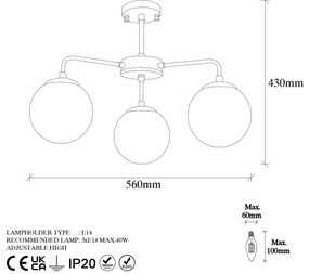Chandelier Viran – Vintage – 56 x 56 x 43 cm