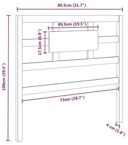 Cabeceira de cama 80,5x4x100 cm pinho maciço castanho mel