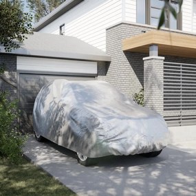 vidaXL Cobertura de carro p/ SUV c/ cintas de fivela M PEVA prateado