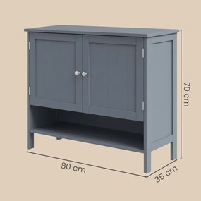 Sapateira elegante com prateleiras ajustáveis em altura 35 x 80 x 70 cm cinzento