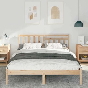 Estrutura da Cama com cabeceira Castanho 150 x 200 cm