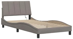 Estrutura cama sem colchão 100x200 cm tecido cinza-acastanhado
