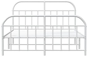 Estrutura de cama com cabeceira e pés 140x200 cm metal branco