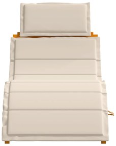 Espreguiçadeiras vidaXL com almofadas 2 pcs Branco Creme em Madeira Só