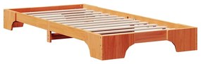 Estrutura de Cama Castanho Encerado 100x200 cm Madeira de Pinheiro Mac