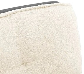 Cadeira de escritório giratória creme de lã encaracolado tecido