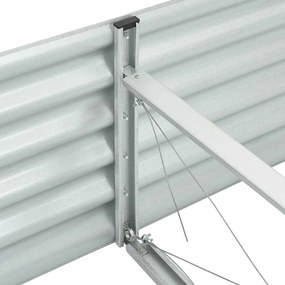 Canteiro elevado de jardim aço galvanizado 240x80x44cm prateado