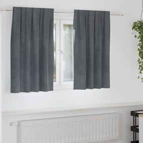 Cortinas Blackout vidaXL com fita superior 2 pcs Veludo Cinza Claro