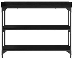 Console vidaXL Preto Carvalho 100x30x80 cm Madeira Engenharia e Aço
