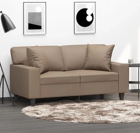 Almofadas decorativas 2 pcs 40x40cm couro artificial cappuccino