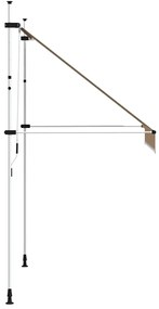 Toldo retrátil manual 200 cm riscas amarelas e azuis