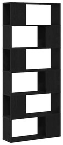 Estante de Livros vidaXL Carvalho Preto 80x24x186 cm Madeira Engenhari