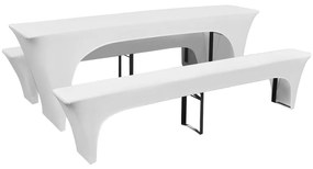 Conjunto 3 capas para mesa e bancos de bar, branco 220 x 70 x 80 cm
