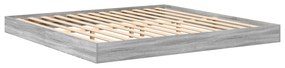 Cama com Estante Cinza Sonoma 200x200 cm em Madeira de Engenharia