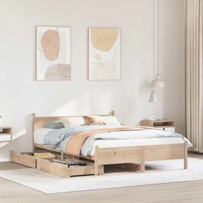 vidaXL Cama sem colchão 160x200 cm madeira de pinho maciça