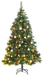 vidaXL Árvore Natal artificial articulada c/ 300 luzes LED+bolas 240cm