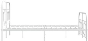 Estrutura de cama com cabeceira e pés 120x190 cm metal branco