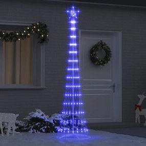 vidaXL Árvore de Natal LED com 290 LEDs Azul 70 x 70 x 250 cm Metal