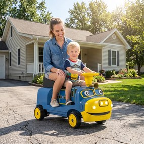Comboio Elétrico Infantil para Conduzir de 3 a 6 anos, 93,3 x 39,5 x 52 cm, Motor Duplo de 35 W, Azul