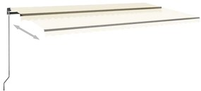 Toldo automático com LED e sensor de vento 600x300 cm cor creme