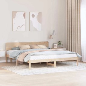 vidaXL Camas com Cabeceira 180x200 cm em Madeira de Pinho