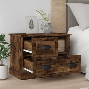 Mesa de cabeceira 60x39x45 cm cor carvalho fumado