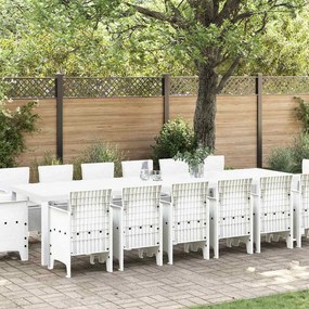 vidaXL Conjunto de Jantar de Jardim 15 pcs Branco Para 14 pessoas