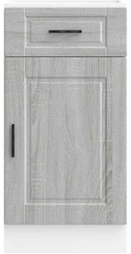 Armário base de cozinha Porto derivados madeira cinzento sonoma