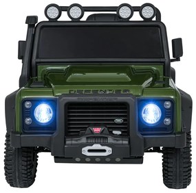 Jipe elétrico para Crianças 24V Land Rover Defender 110 SVX Concept Rodas Espuma EVA, Assento couro ecológico Verde