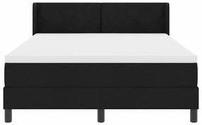 Cama Box com cabeceira Preto 140 x 200 cm Tecido e Espuma