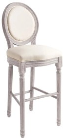 Bancos de bar 2 pcs linho branco
