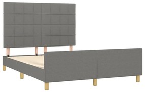 Estrutura de cama sem colchão 140x190 cm tecido cinzento-escuro