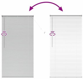 Persiana de Janela com cortinas Manual Prata 85 x 175 cm Alumínio