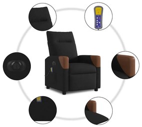 Poltrona reclinável de massagens elétrica tecido preto