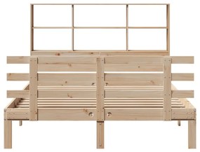 Cama com estante sem colchão 135x190 cm pinho maciço