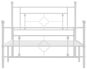 Estrutura de cama com cabeceira e pés 107x203 cm metal branco