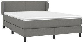 Cama com molas/colchão 140x190 cm tecido cinzento-escuro