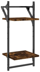 Estante 2 prateleiras c/ barras 2pcs 30x25x65cm carvalho sonoma