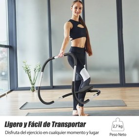 Treinador de tapete AB ergonômico portátil com apoio de cabeça acolchoado para fitness 72,5 x 72,5 x 64 cm branco