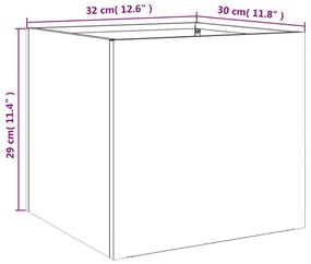 Vasos/floreiras 2 pcs 32x30x29 cm aço antracite
