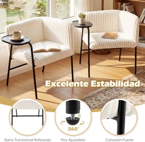 Poltrona com Mesa-Bandeja, 76 x 58 x 71 cm, Estrutura Metálica Robusta, Bege