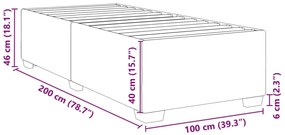 Estrutura de cama sem colchão 100x200 cm veludo cinzento-escuro
