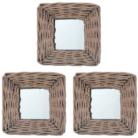 vidaXL Espelhos 3 pcs 15x15 cm vime