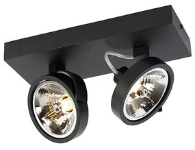 Design spot preto ajustável de 2 luzes - Go Moderno