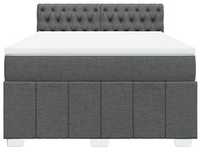 Cama com molas/colchão 160x200 cm tecido cinzento-escuro