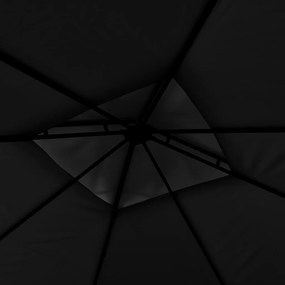 Gazebo c/ toldos duplos extensíveis 3x3x2,75m 180g/m² antracite