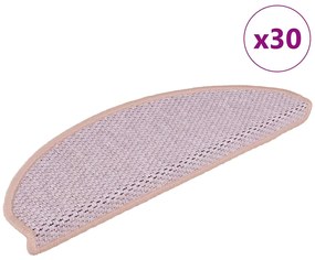 Tapetes escada adesivos aspeto sisal 30pcs 65x21x4cm cor rosa