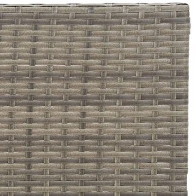 3 pcs conjunto de bistrô dobrável vime PE cinzento
