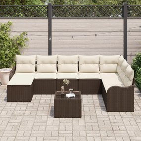 Conjunto de Sofá de Jardim vidaXL 8 Peças com Almofadas Cinzas Vime PE
