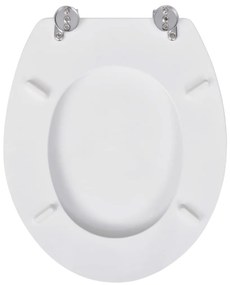 Assentos de sanita com tampas 2 pcs MDF branco